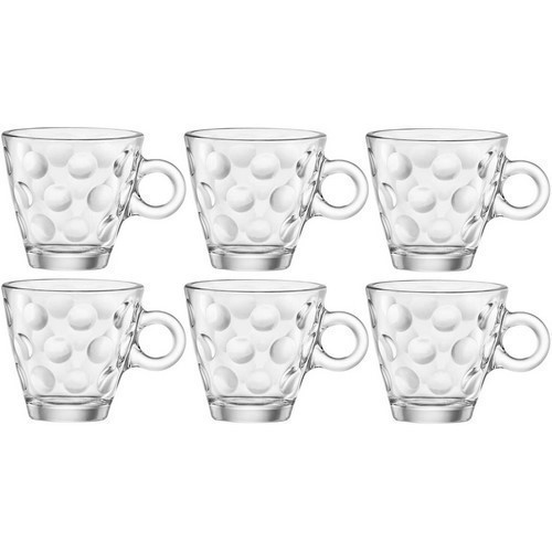 SET 6 TAZAS CAFE BORMIOLI DOTS ESPRESSO 10CL VIDRI
